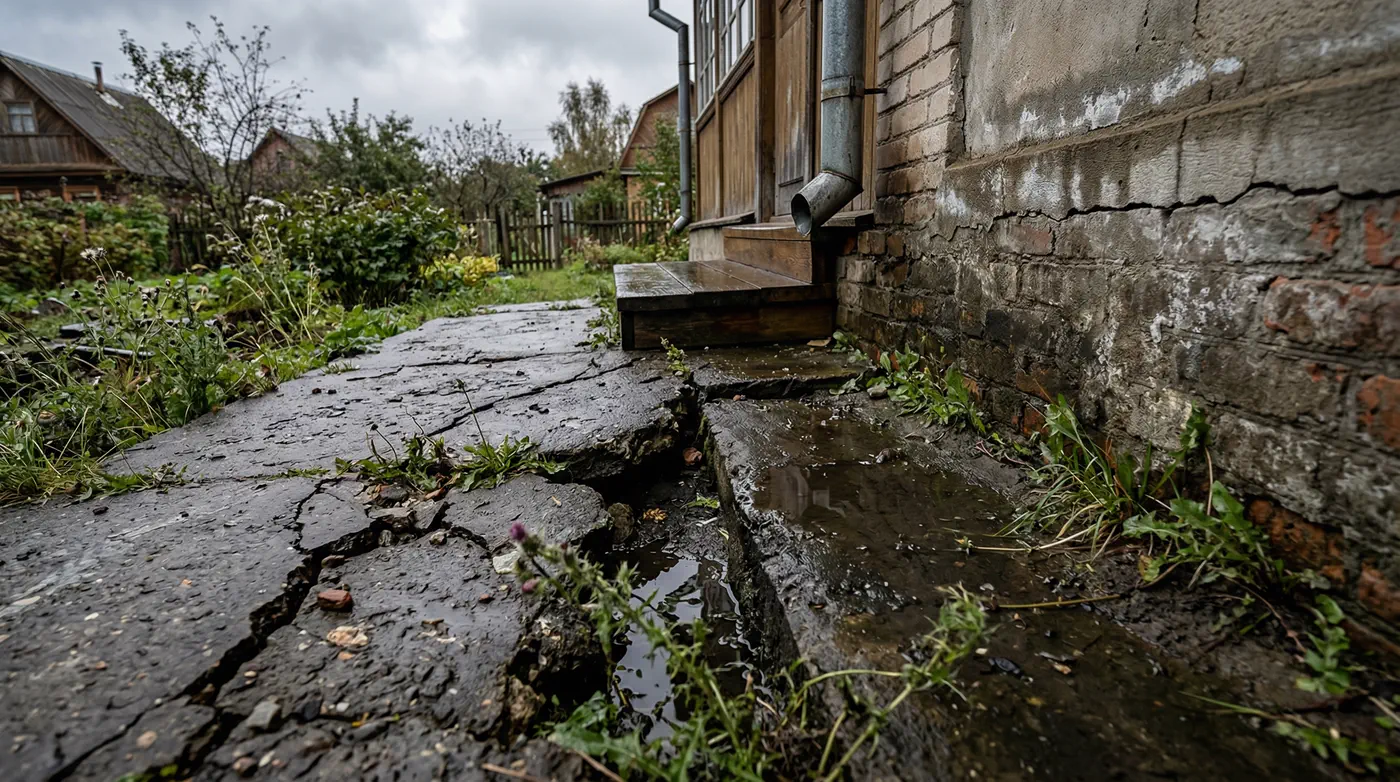 Треснувшая отмостка