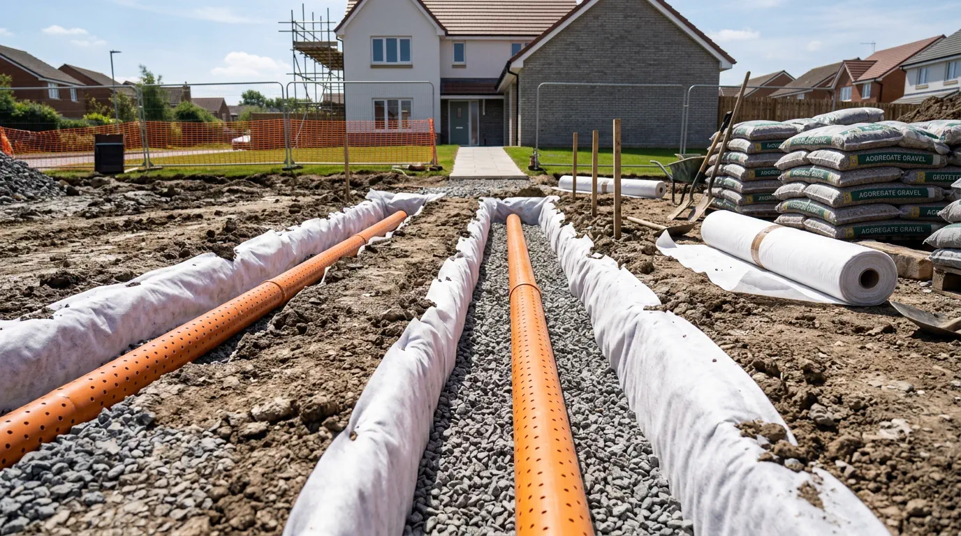 Выкопанная траншея с правильным уклоном